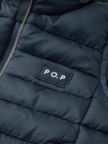 Polarn O. Pyret Kids' Windproof Puffer Gilet, Blue - view 2, Blue
