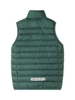 Polarn O. Pyret Kids' Windproof Puffer Gilet, Green - view 2, Green