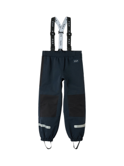 Polarn O. Pyret Kids' Stormy Wind & Waterproof Shell Trousers, Blue - view 2, Blue