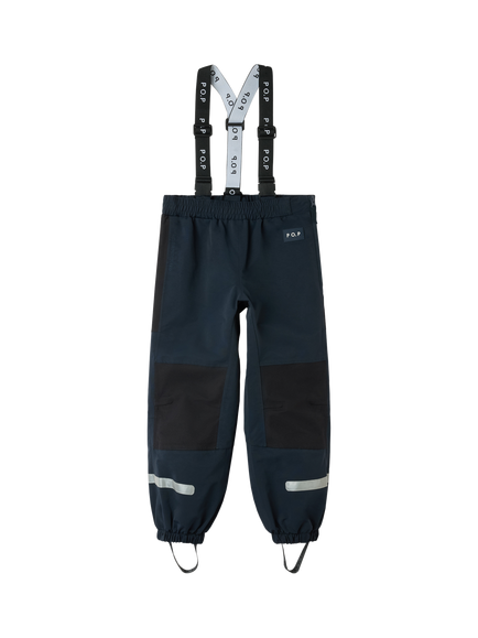 Polarn O. Pyret Kids' Stormy Wind & Waterproof Shell Trousers, Blue - view 2, Blue
