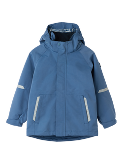 Polarn O. Pyret Kids' Stormy Waterproof Shell Jacket, Blue - view 2, Blue
