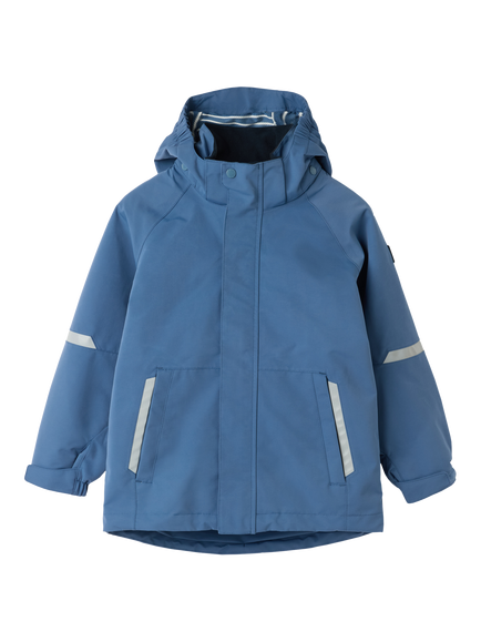 Polarn O. Pyret Kids' Stormy Waterproof Shell Jacket, Blue - view 2, Blue