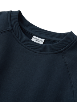 Polarn O. Pyret Kids' Cotton Plain Jumper, Dark Sapphire - view 2, Dark Sapphire