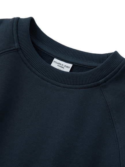 Polarn O. Pyret Kids' Cotton Plain Jumper, Dark Sapphire - view 2, Dark Sapphire
