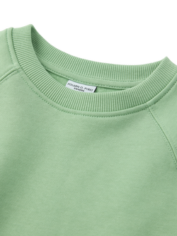 Polarn O. Pyret Kids' Cotton Plain Sweatshirt, Green - view 2, Green