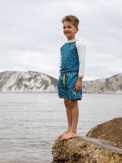 Muddy Puddles Kids' UV Snake Swim Shorts, Green Snake - view 2, Green Snake