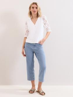 Phase Eight Eleanor Woven Sleeve Top, White, White