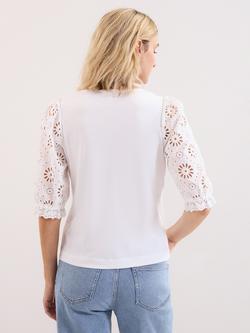 Phase Eight Eleanor Woven Sleeve Top, White - view 2, White