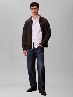 Calvin Klein Cotton Blend Waffle-Lined Premium Sweatshirt, Black