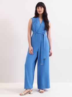 Phase Eight Jamie Tie Waist Tailored Jumpsuit, Pale Blue, Pale Blue