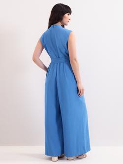 Phase Eight Jamie Tie Waist Tailored Jumpsuit, Pale Blue - view 2, Pale Blue