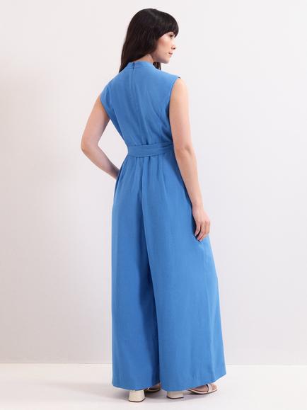 Phase Eight Jamie Tie Waist Tailored Jumpsuit, Pale Blue - view 2, Pale Blue