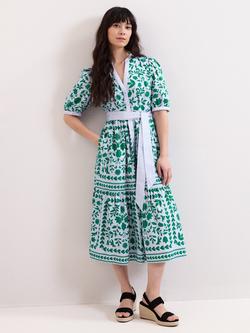 Phase Eight Trinity Floral Heart Shirt Dress, Blue, Blue