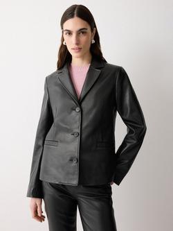 Jigsaw Ellis Pure Nappa Leather Blazer, Black, Black