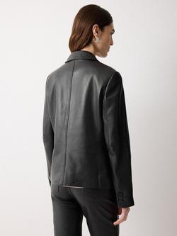 Jigsaw Ellis Pure Nappa Leather Blazer, Black - view 2, Black