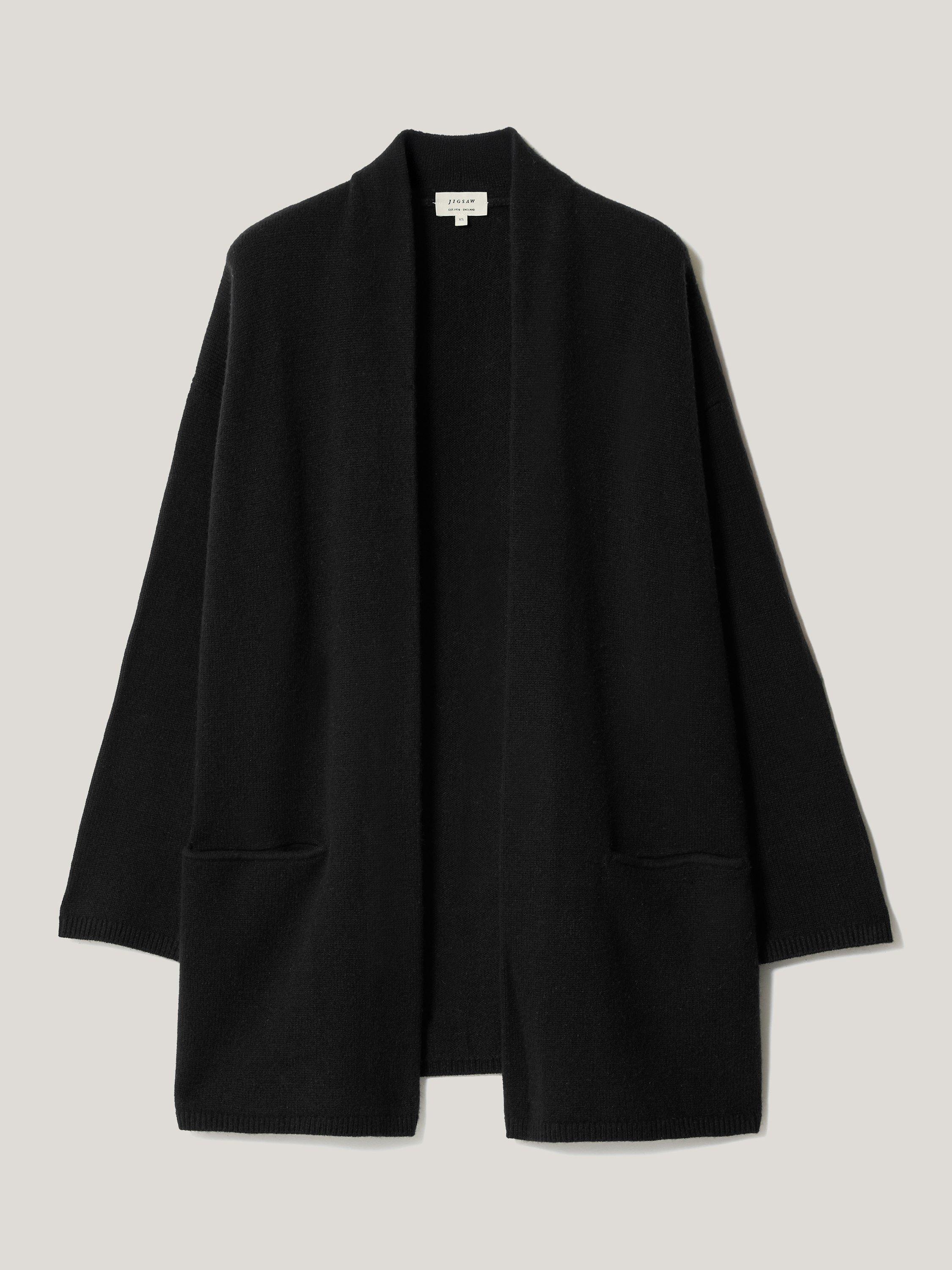 Product image 5 of 6, which shows Jigsaw Relaxed Wool Rich Cardigan, Black, XS