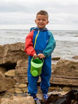 Muddy Puddles Kids' EcoLight Colour Block Waterproof All-in-One, Multi - view 2, Multi