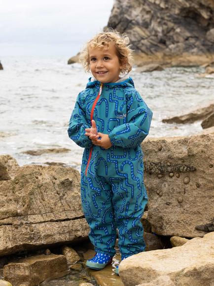 Muddy Puddles Kids' EcoLight Snake Waterproof All-in-One, Green Snake - view 2, Green Snake