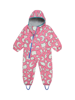 Muddy Puddles Kids' EcoLight Weather Motif Waterproof All-in-One, Pink Weather, Pink Weather