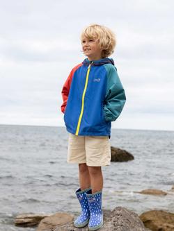 Muddy Puddles Kids' EcoLight Colour Block Waterproof Jacket, Multi - view 2, Multi