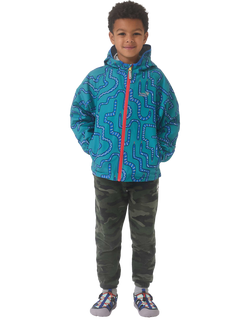 Muddy Puddles Kids' EcoLight Snake Waterproof Jacket, Green Snake - view 2, Green Snake