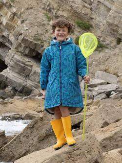 Muddy Puddles Kids' Snake Waterproof Hooded Robe, Green Snake - view 2, Green Snake