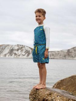 Muddy Puddles Kids' Colour Block/Snake UV Rash Vest, Green - view 2, Green