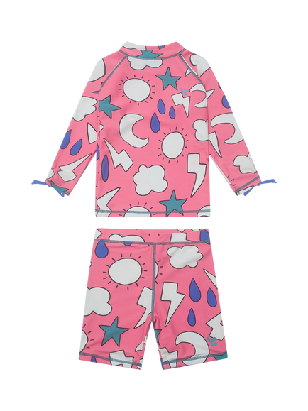 Muddy Puddles Kids' Weather Motif UV Surf Set, Pink/Multi, Pink/Multi