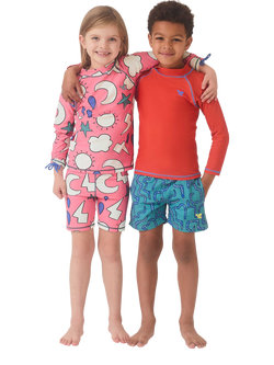 Muddy Puddles Kids' Weather Motif UV Surf Set, Pink/Multi - view 2, Pink/Multi