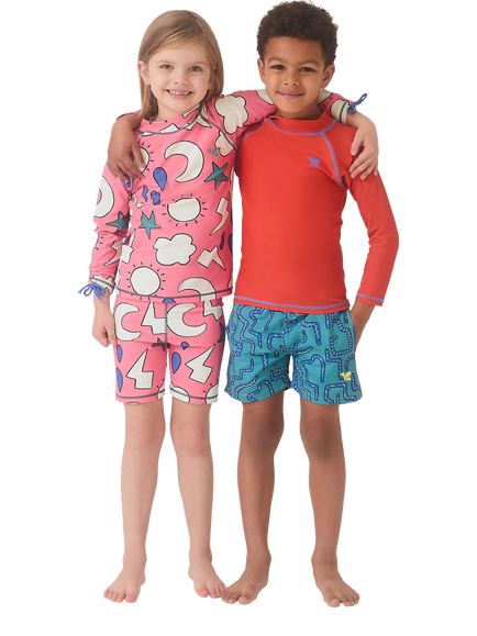 Muddy Puddles Kids' Weather Motif UV Surf Set, Pink/Multi - view 2, Pink/Multi