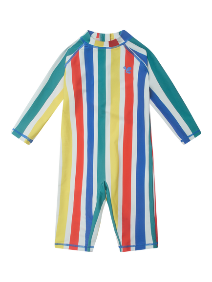 Muddy Puddles Kids' UV Stripe Surf Suit, Multi Stripe, Multi Stripe