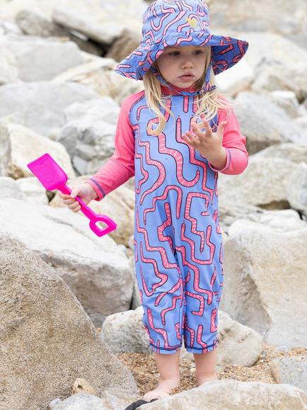 Muddy Puddles Kids' UV Snake Surf Suit, Pink Snake - view 2, Pink Snake