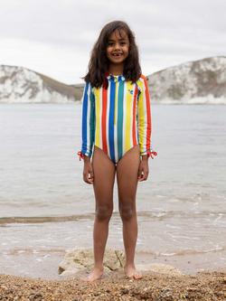 Muddy Puddles Kids' UV Stripe Long Sleeve Swimsuit, Multi Stripe - view 2, Multi Stripe