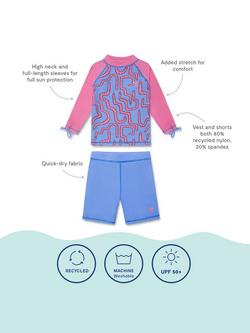 Muddy Puddles Kids' Colour Block/Snake UV Surf Set, Pink/Blue - view 2, Pink/Blue