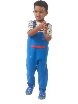 Muddy Puddles Kids' Waterproof Dungarees, Colourblock - view 2, Colourblock