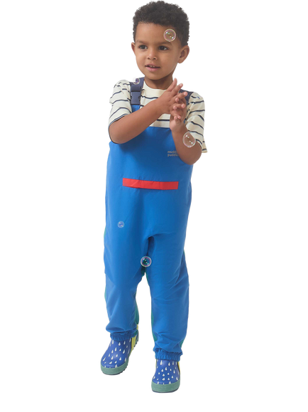 Muddy Puddles Kids' Waterproof Dungarees, Colourblock - view 2, Colourblock