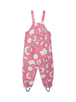 Muddy Puddles Kids' Waterproof Dungarees, Pink, Pink