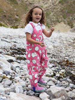 Muddy Puddles Kids' Waterproof Dungarees, Pink - view 2, Pink