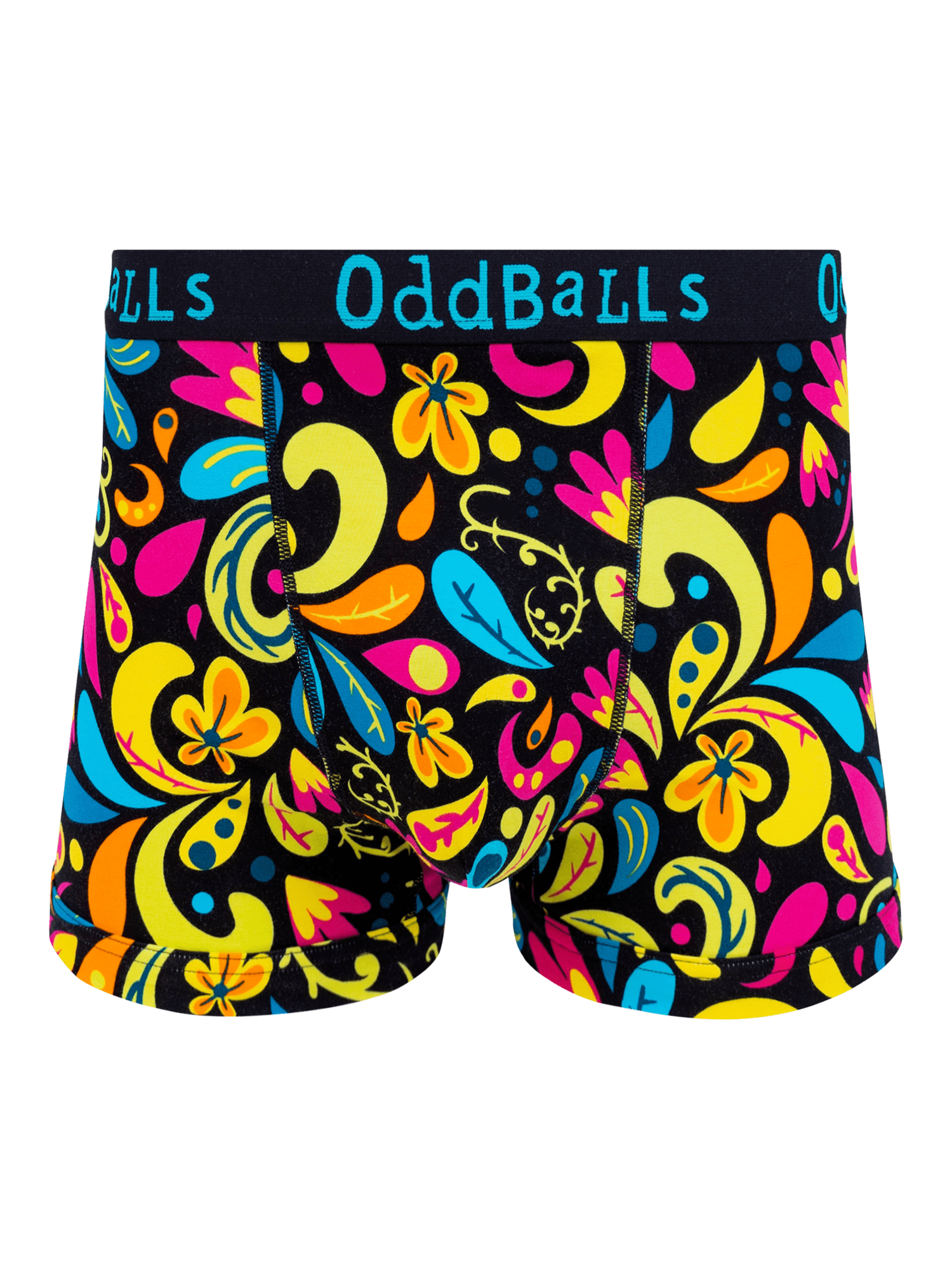 Product image 6 of 7, which shows OddBalls Stretch Cotton Patterned Boxers, Pack of 3, Multi, XXS