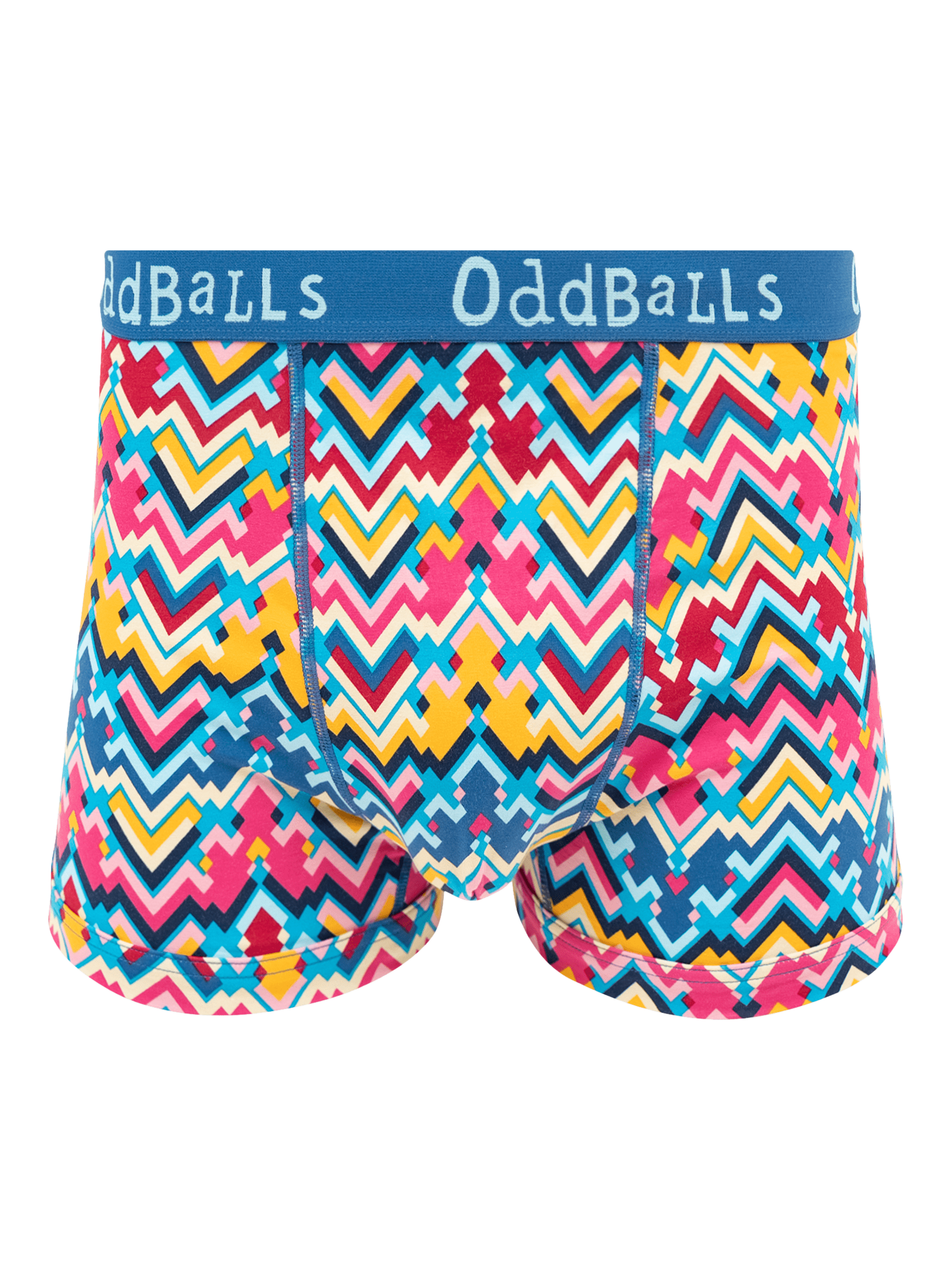 Product image 4 of 7, which shows OddBalls Mixed Cotton Blend Boxers, Pack of 3, Multi, XXS