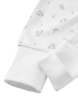 Polarn O. Pyret Baby Organic Cotton Floral Wrap Romper, White - view 2, White