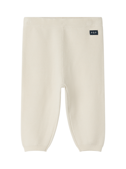 Polarn O. Pyret Baby Knitted Trousers containing LENZING™ ECOVERO™ Viscose, White, White