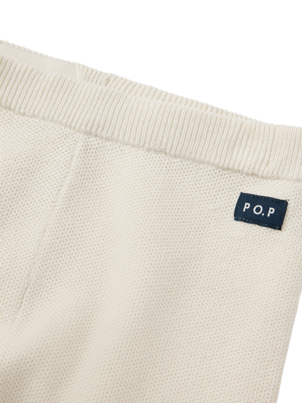 Polarn O. Pyret Baby Knitted Trousers containing LENZING™ ECOVERO™ Viscose, White - view 2, White