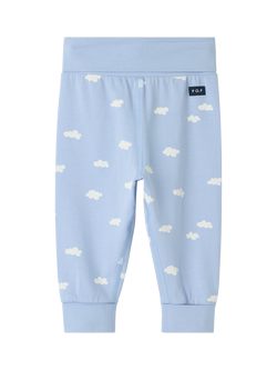 Polarn O. Pyret Baby Cloud Print Joggers, Blue, Blue
