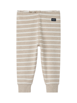 Polarn O. Pyret Baby Organic Cotton Striped Trousers, Natural, Natural