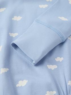 Polarn O. Pyret Baby's Cotton Blend Cloud Print Bodysuit, Blue - view 2, Blue