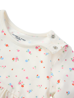 Polarn O. Pyret Baby Organic Cotton Floral Dress, Natural - view 2, Natural