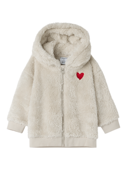 Polarn O. Pyret Baby Cosy Zipped Hoodie, Natural, Natural