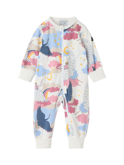 Polarn O. Pyret Baby Long Sleeve Sleepsuit, White, White