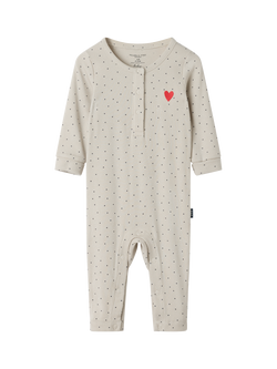 Polarn O. Pyret Baby Ribbed Jumpsuit containing TENCEL™ Lyocell, Natural, Natural